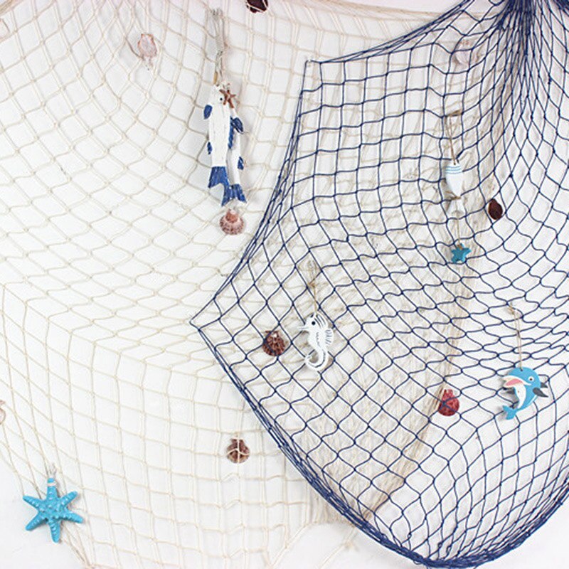 Middelhavet marine stil blød dekoration dekorativt fiskenet håndvævet float shell dekorative væghængninger væg bjstore