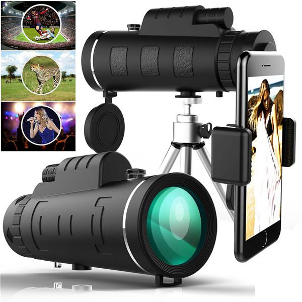 40x60 Tragbare HD Optische Monokulare Teleskop Tag/Nacht Vision + Telefon Clip + Stativ Zoom Optische HD objektiv für Outdoor Jagd