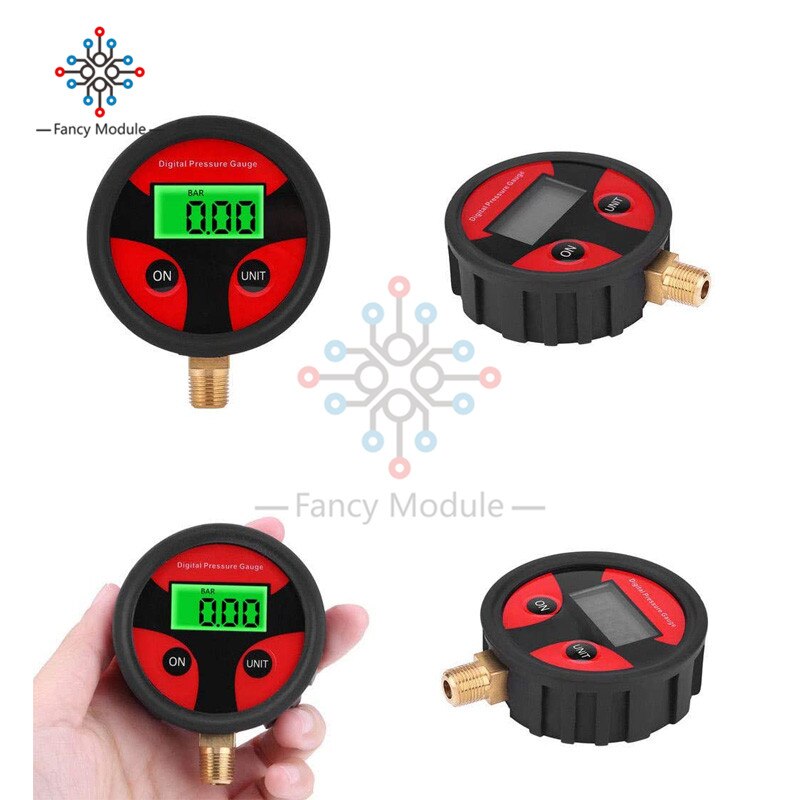 0-200PSI Digital Air Pressure Gauge Meter Vacuum Pressure Meter Tester Manometer Barometers Tester for Car Truck Motorcycle Bike