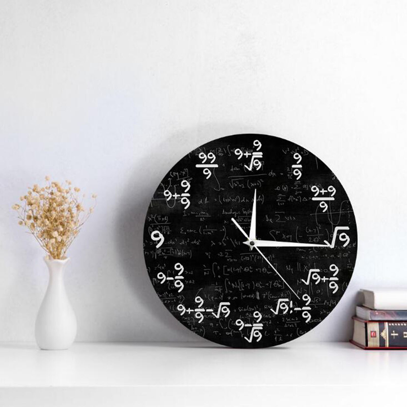 The 9s Math Clock Digital Control 9-pointer Acrylic Wind Suspension Clock Digital Equation Wall Clock Wall Clock Pointer