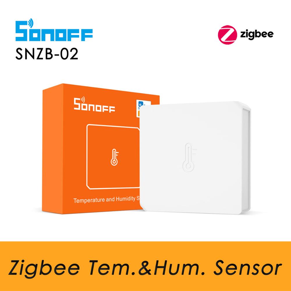 SONOFF – capteur de température et d'humidification SNZB 02 Zigbee, fonctionne avec SONOFF Zigbee Bridge, données en temps réel sur l'application eWeLink