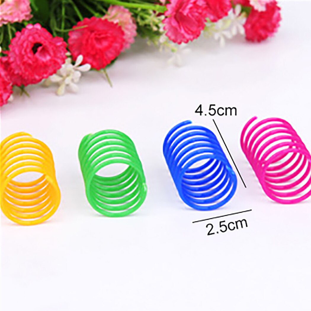 Resorte de plástico para gato, muelle en espiral de colores para mascotas, interactivo juguete duradero y Flexible, herramienta para mascotas, 20 Uds.