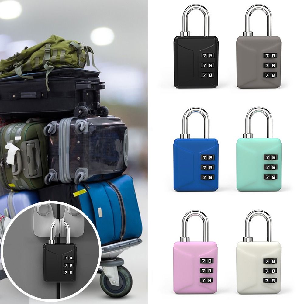 Mini 3-stelliges Zahlenschloss für Rucksack, Reißverschluss, Passwortschloss, Gepäck, Vorhängeschloss, Schlafsaal, Schrankschloss