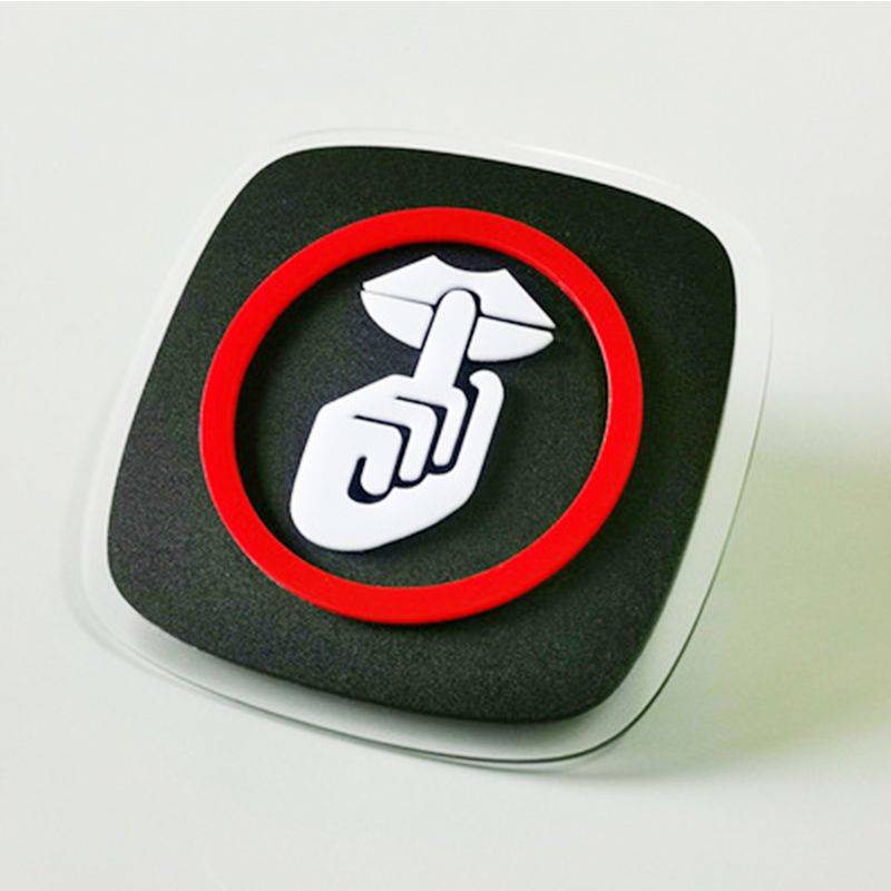 10x10cm Acrylic restroom restroom door sign No smoking, WiFi monitoring sign No noise, Caution slippery floor sign: Red