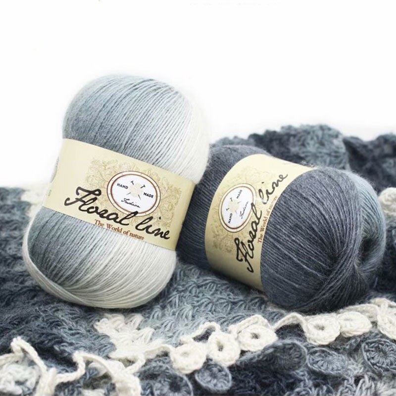 5pcsX100g 100% Cashmere Yarn crochet yarn for knitting Rainbow Line Fancy Melange Combed Sewing