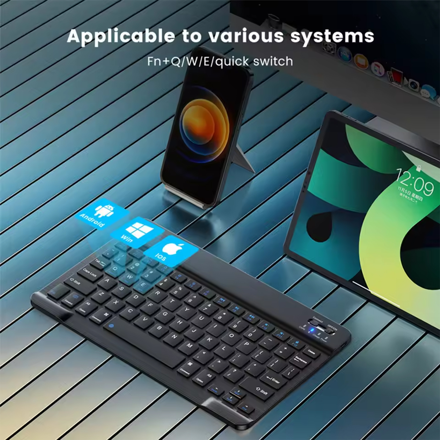 Drahtlose Bluetooth Tastatur für Android IOS Windows Slim Tragbare Universal Bluetooth-kompatibel Tastatur Für iPad Tablet Telefon