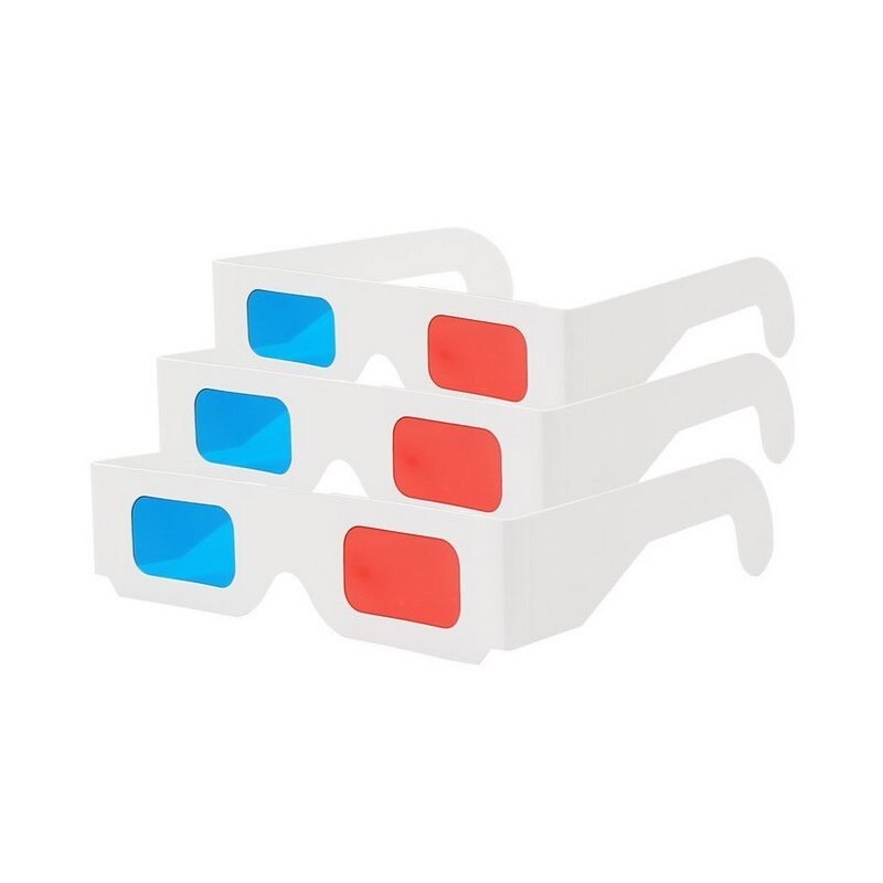 Universal Paper Anaglyph 3D Glasses Paper 3D Glasses View Anaglyph Red Cyan Red/Blue 3D Glass For Movie EF Video