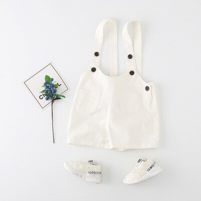 Kinderen Overalls Zomer Baby Jongens Jumpsuits Meisjes Bibi Broek Kids Broek Monos de ninos 1 2 3 4 5 6 7 jaar: Ivoor / 3T