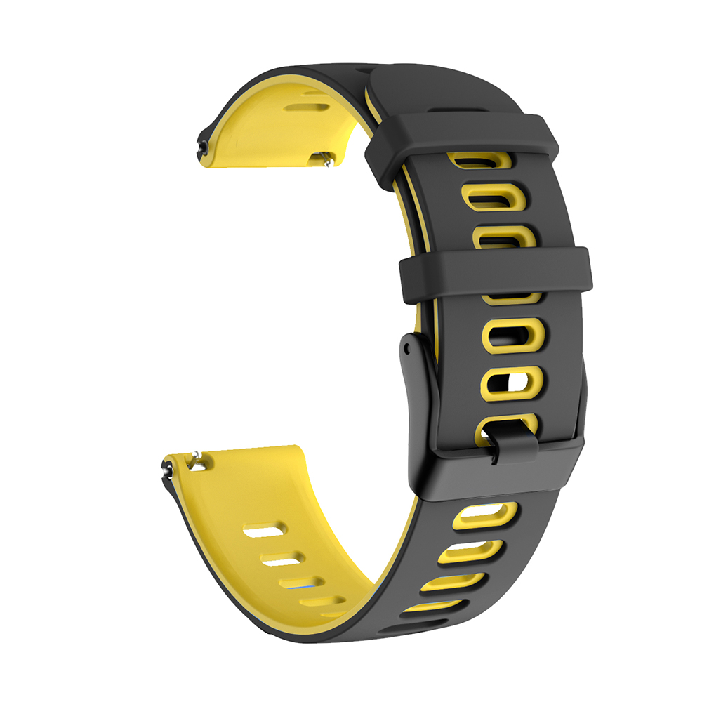 Active2 20mm correa de reloj para Samsung galaxy Watch Active 2 40mm 44mm Gear s2 Sport pulsera de repuesto de silicona: Black yellow