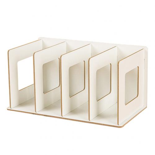 Estantería Simple de varios niveles para libros, estante de almacenamiento original de 4 rejillas para libros y artículos diversos, gabinete de madera DIY, estante de escritorio para libros para niños y el hogar: Blanco