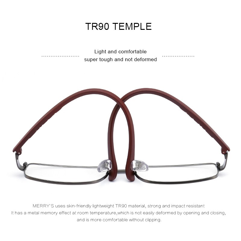 Lunettes de vue pour hommes merrys, monture carrée, verres correcteurs pour la myopie, style business,  tr90 montures, branches en alliage de titane ,  s2105