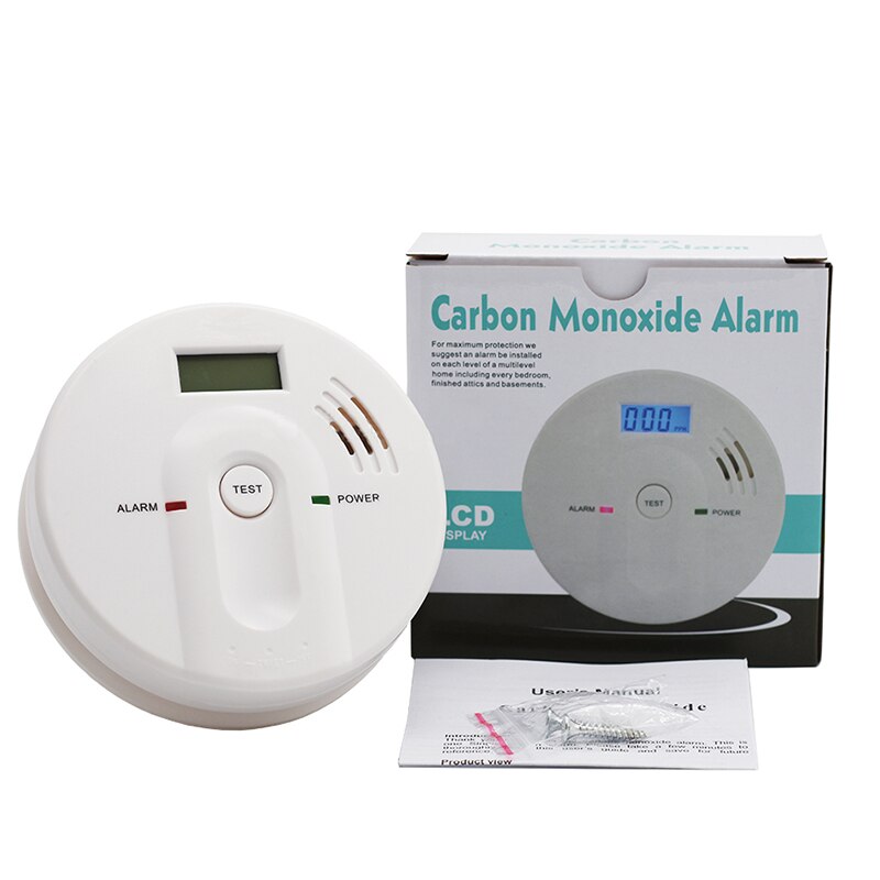 Kulstof høj følsom digital lcd baggrundsbelysning monooxid 85db alarm detektor tester co gas sensor alarm