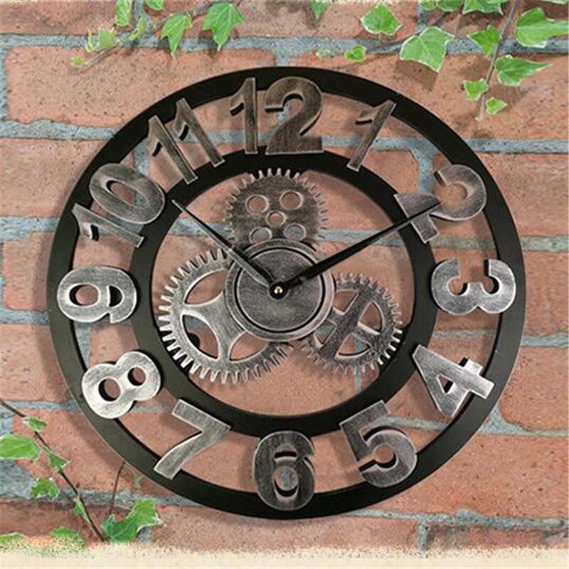 Large Silent Iron Art Wall-Mounted Clock Modern Clocks For Home Decor Office European Style Hanging Wall Watch Clock