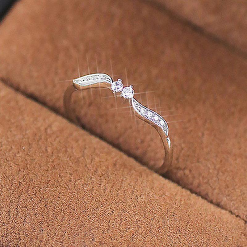 Casual Ring Rose Gold Gefüllt Weiß Kristall Zirkon Hochzeit Engagement Ring Größe 6-10 Für Frauen Schmuck