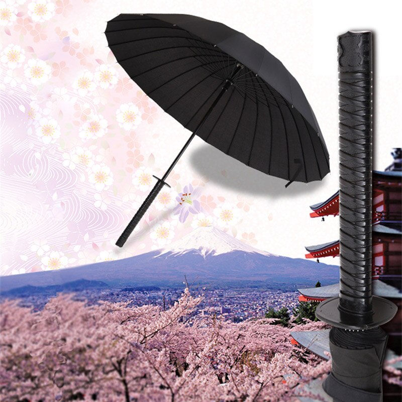Long Handle Umbrella Japanese Samurai Sword Sunscreen Waterproof Summer Umbrella Semi-automatic Umbrella 8-24K Strong Umbзонт