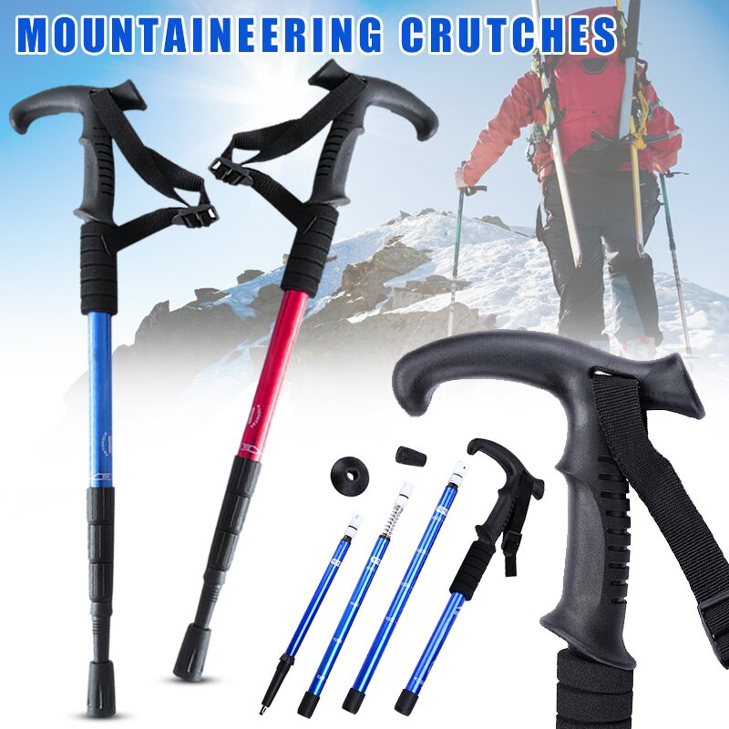 Ultra-light Walking Hiking Stick Aluminium Alloy Telescopic Trekking Pole Alpenstock SEC88
