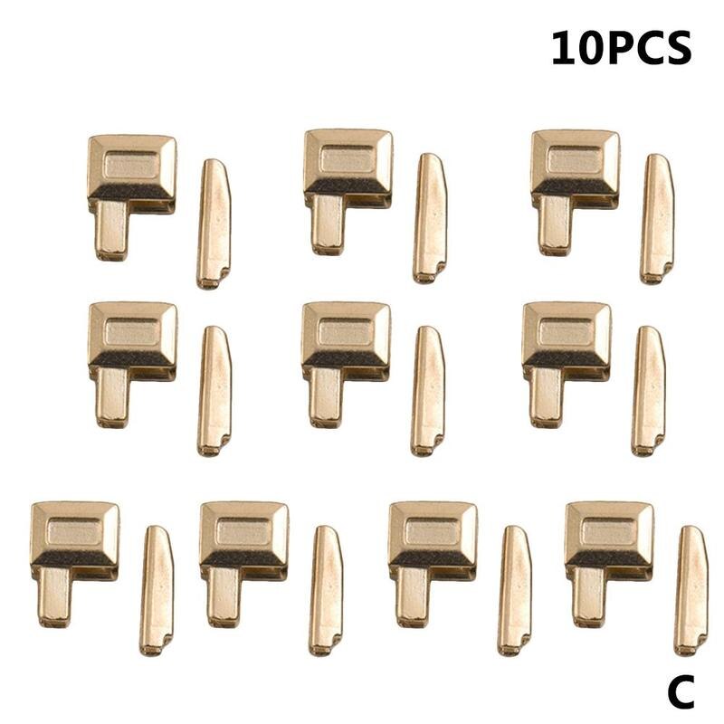 10 Set Metal Zipper Head Sliders Retainer Insertion Pin Zipper Top Stop Accessories Plug Zipper Repair Kit For Coat Home DIY: C gold