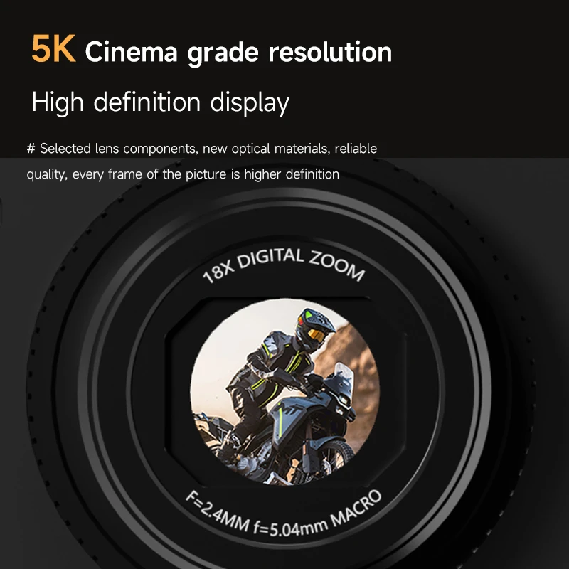 Xiaomi digitalkamera mit 180 °-klappbildschirm, 5k-zoll -Video-vlog-kamera, bildstabilisierung, 75mp 18x zoll-Zoomen, tragbarer körperkamera für studenten