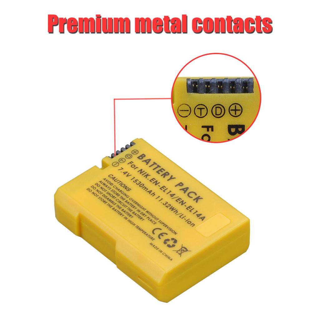Batmax EN-EL14 EN-EL14a Batterij Akku + Lcd Usb Dual Charger Voor Nikon P7800,P7700,P7100,P7000, d5600, D5500,D5300,D5200,D5100,D3200