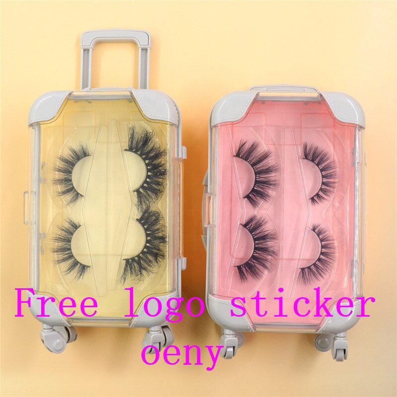 cute suitcase luggage eyelash packaging for mink lashes