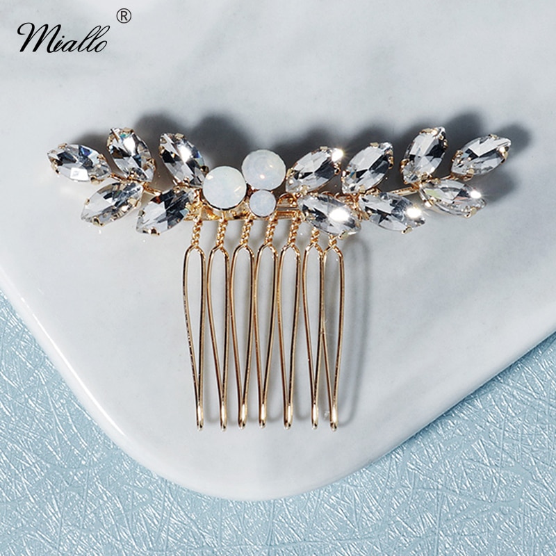 Miallo cristal cheveux peigne Clips pour femmes accessoires mariage or couleur mariée cheveux bijoux bal mariée casque