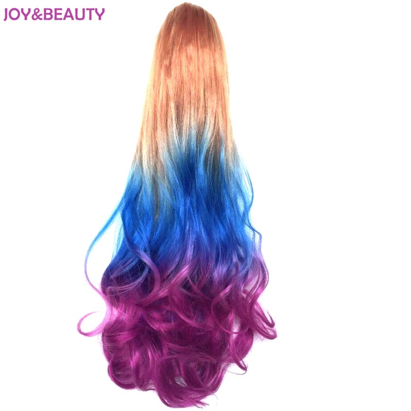 JOY & BEAUTY-coleta de fibra sintética de alta temperatura, coleta ondulada larga, Color ombré, 22 pulgadas, pinza para extensión de cabello