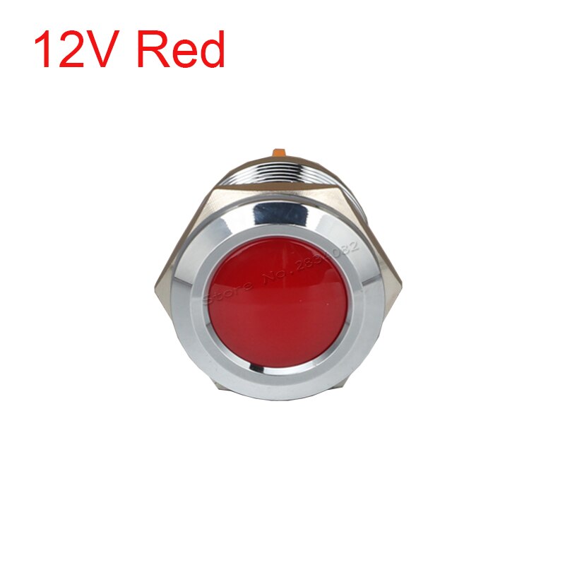 19mm Metal Indicator light LED Signal Lamp Warning light Car Boat Pilot Panel Signal Light 6V 12V 24V 220V 110V RGBYW Waterproof: 12v Red