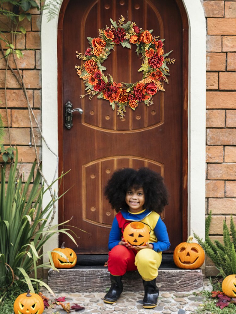 Krans dør høstkrans jul takksigelse krans vindu restaurant hjem lønneblad dekorasjon ornamenter anheng