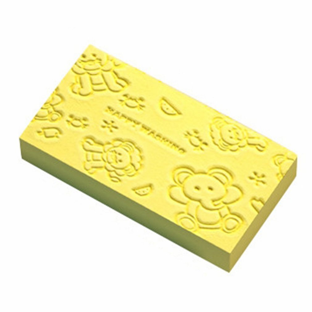 Baby Boy Girl Body Shower Washing Sponge Scrubber Bath Brushes Soft Children's Bath Sponge Brushes: yellow