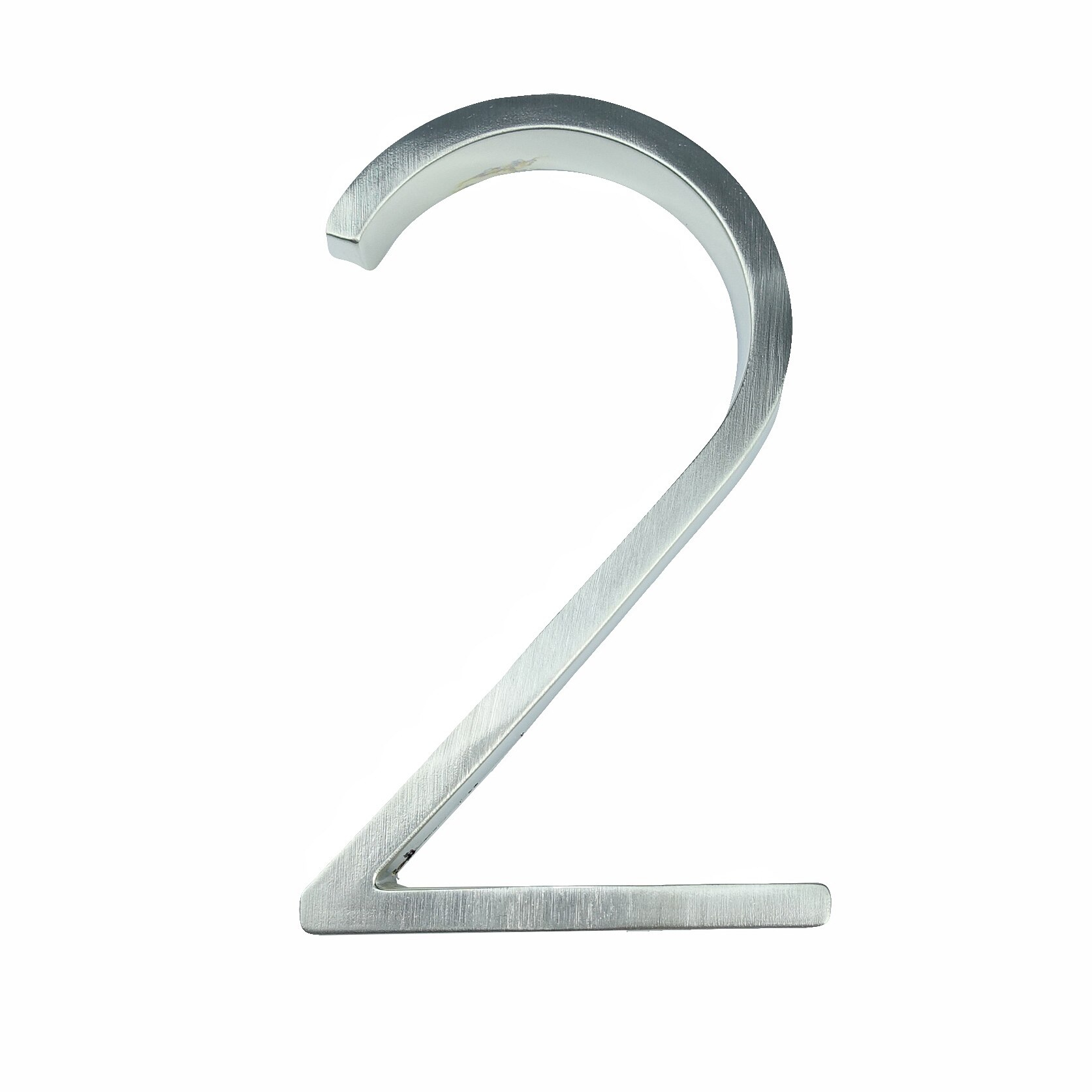 12cm sølv husnummer tegn  #0-9 alfabet bogstaver 5 tommer. tankestreg skråstreg skiltning hjem dørnumre udendørs adresse numeros puerta: 2