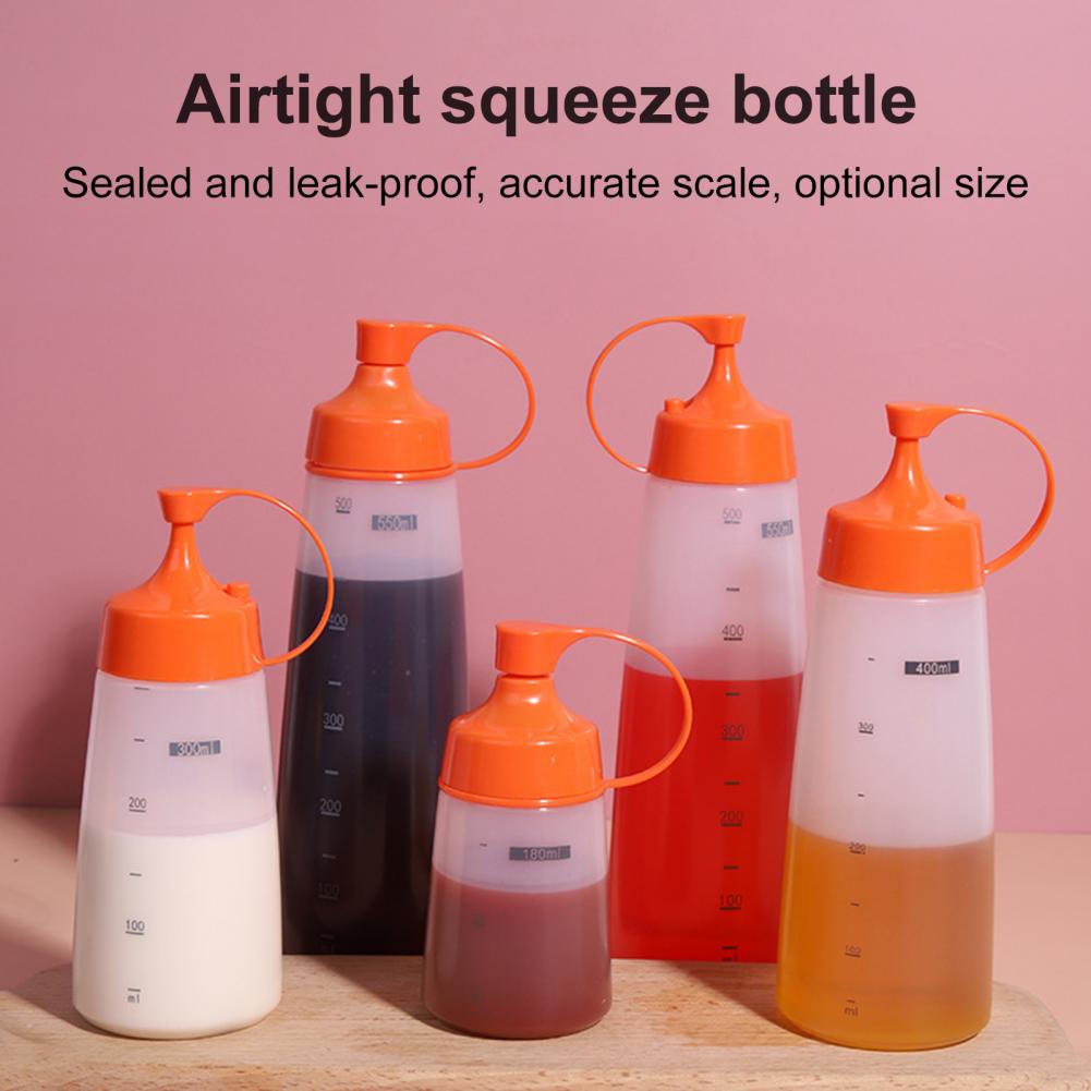 Spice Bottle Clear Scale 2 Colors Condiment Bottle Multi-purpose Dust-proof Oil Bottle for Travel Squeeze Bottle
