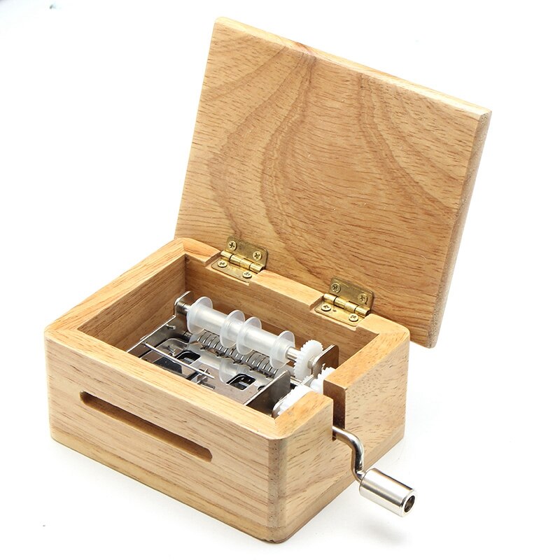 15 Tone Hand Music Box With 10 Paper Tape Puncher Wooden Box And Music Sports Box Paper With Hand Shake Music Box
