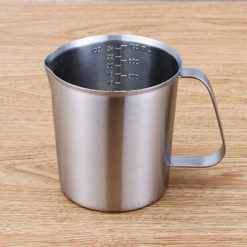 304 Thick Stainless Steel Measuring Cup With Scale Milky Tea Cup Kitchen Baking Measuring Cup Measuring Spoon 0.5-2L