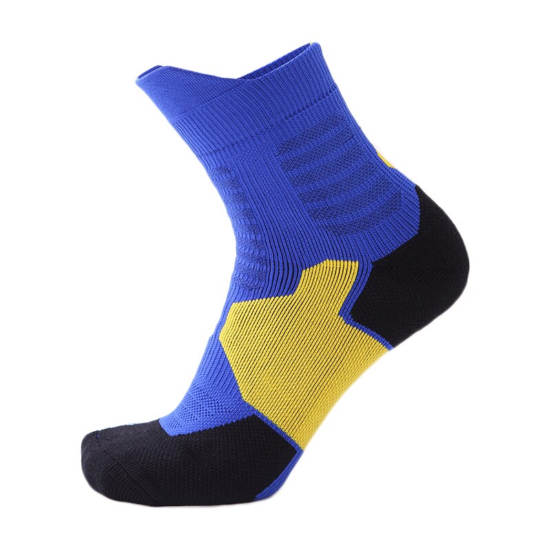 Men Women Sports Socks Breathable Running Fitness Basketball Cycling Compression Elastics Sport Sock for Adult: WZ071-Blue