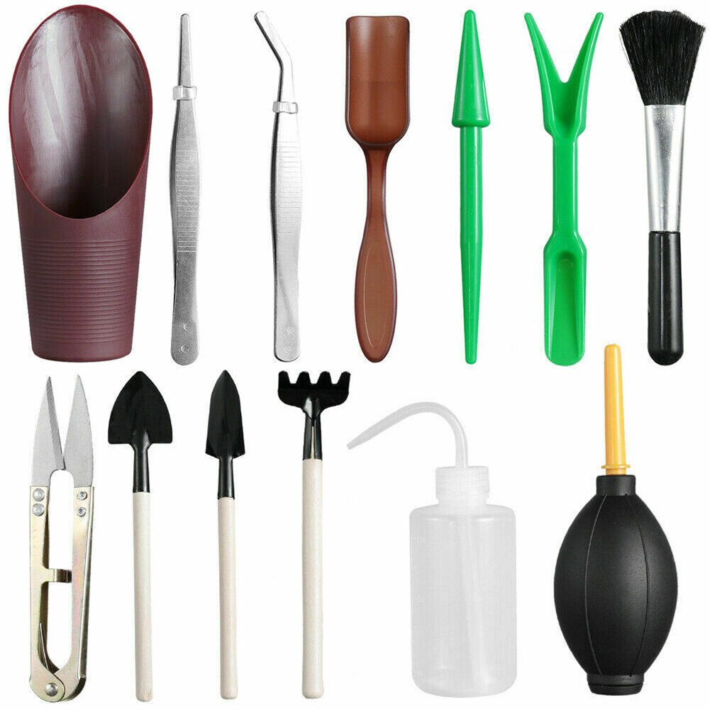 13pcs Mini Garden Planting Tools Set Hand Scissor Planting Shovel Gardening Tools Succulent _WK: Default Title
