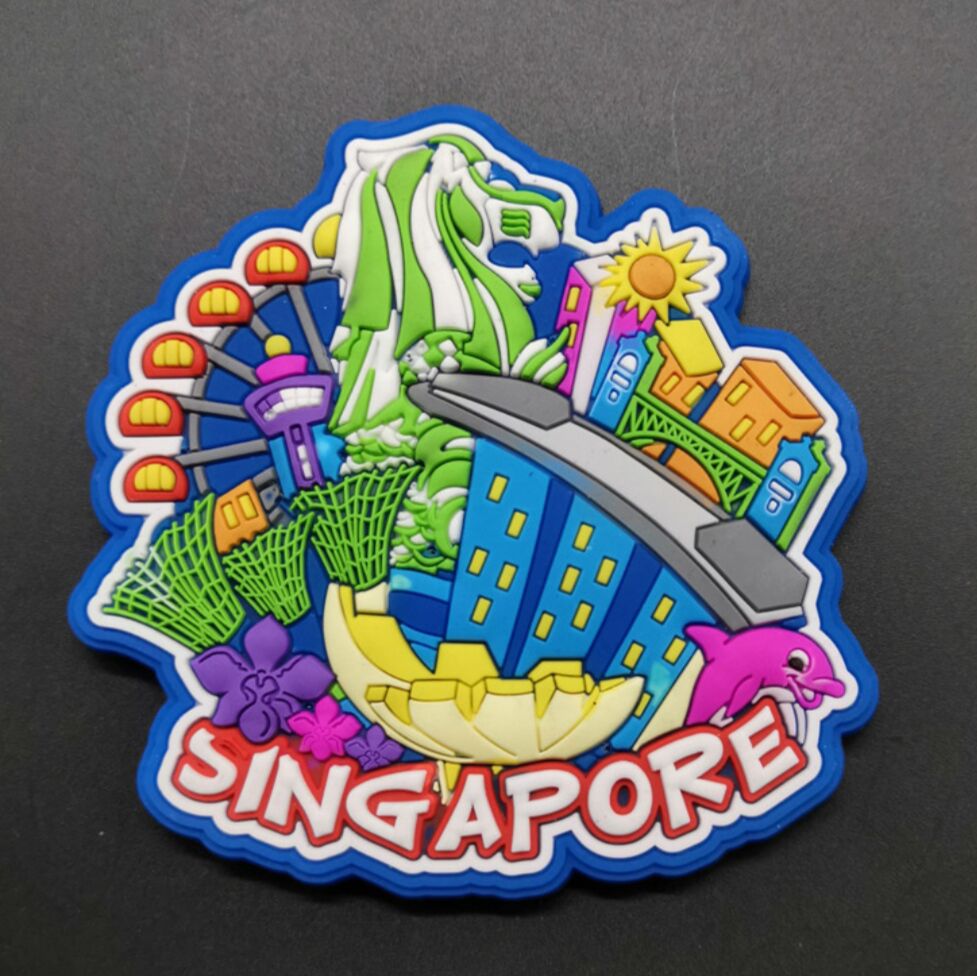 Singapore Rubber Fridge Magnet Tourist Souvenirs Refrigerator Magnetic Stickers Travel collection: XIAOJA (11)