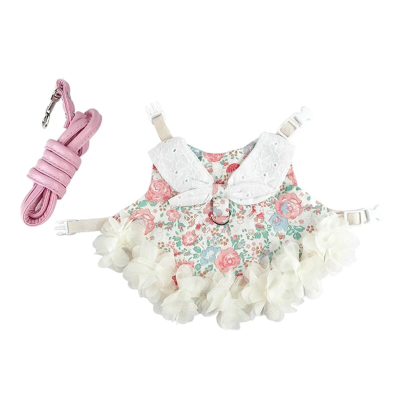 Vestido de conejo para caminar al aire libre, conjunto de arnés y Correa, ropa bonita, correa para el pecho para conejos jóvenes