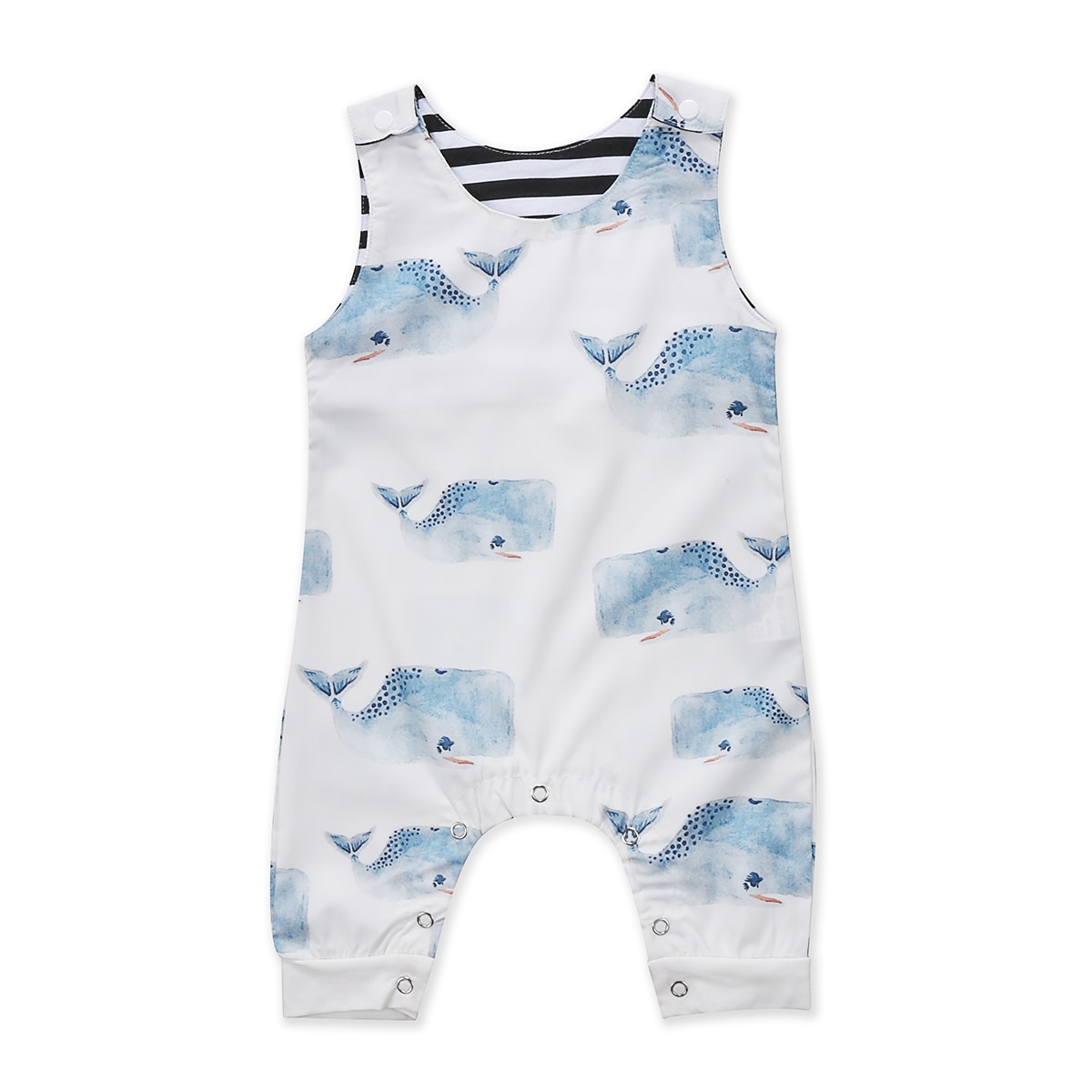 Pudcoco Peuter Baby Jongens Meisjes Walvis Romper Zomer Mouwloze Katoenen Jumpsuit Outfit Zachte Katoenen Baby Kleding Playsuit