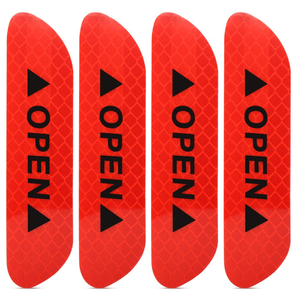 Car Door Safety Warning OPEN Reflective Sticker for Jeep Renegade BU Cherokee KL Patriot Compass Wrangler Sahara JL: Red