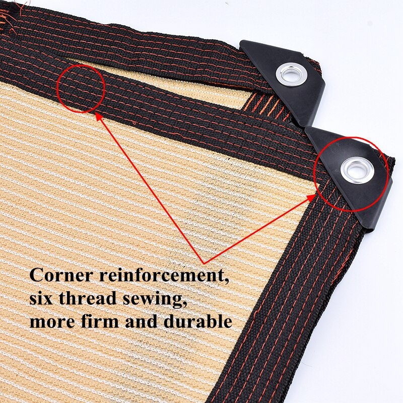 Hi Beige HDPE Anti-UV Shading Net Outdoor Awning Garden Sunblock Succulent Plant Cover Shelter Sunshade Net Shade Sail