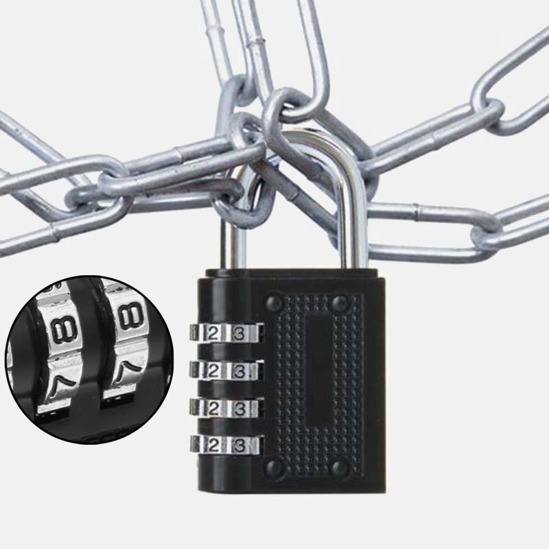 Candado de combinación de 4 dígitos para gimnasio al aire libre, candado de seguridad resistente a la intemperie, 80x43x14mm, color negro
