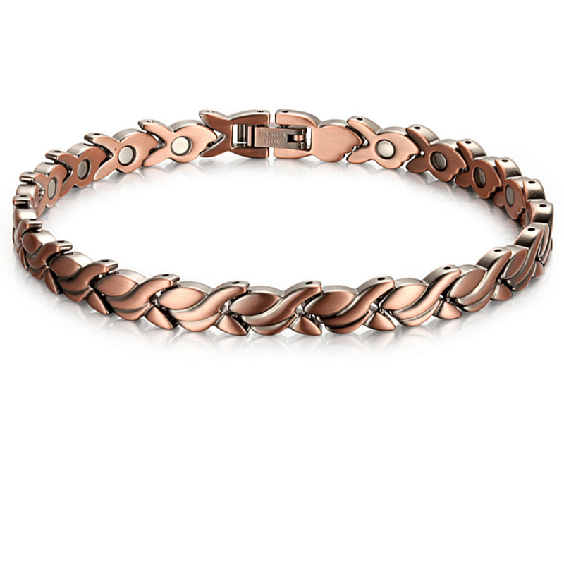 Männer Reinem Kupfer Armbinde Gesundheit Energie Germanium Magnetische Armbinde Jahrgang Hologramm Kette Verknüpfung Armbänder für Frauen Arthritis: 12
