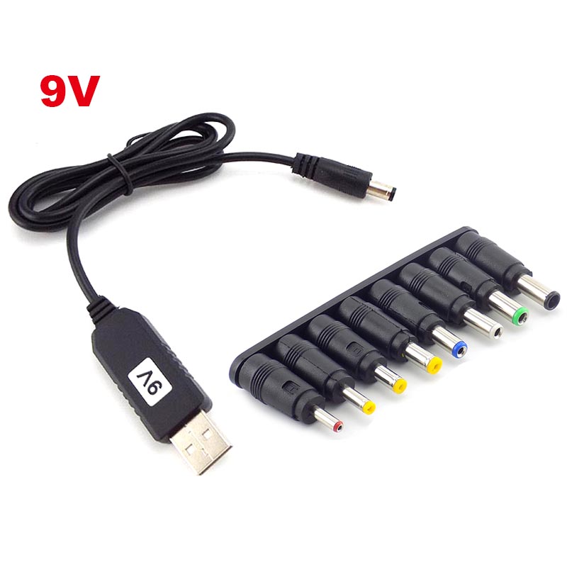 Usb Naar Dc Kabel Universele Usb Naar Dc Jack Oplaadkabel Stekker Connector Adapter Voor Router Mini fan Speaker: 9v set