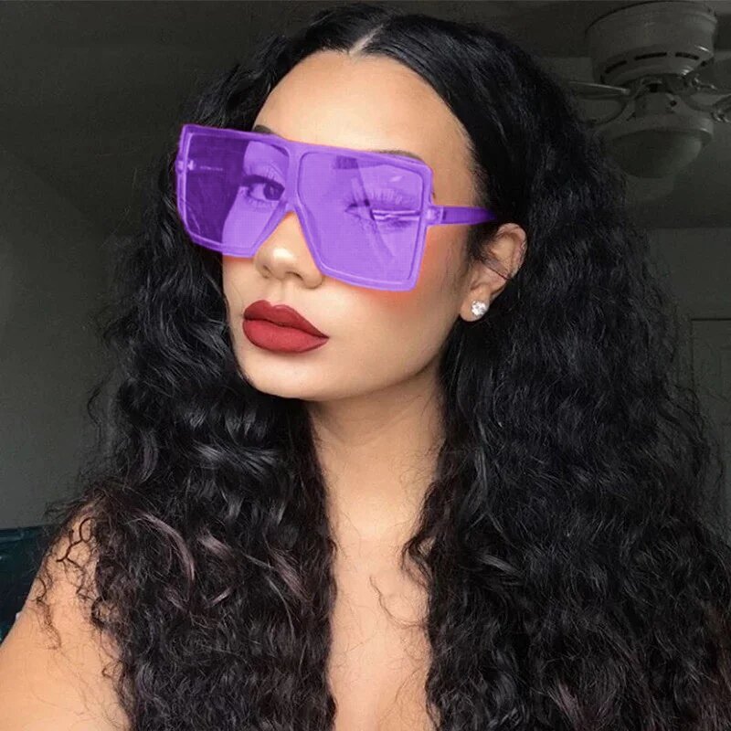 Oversized Shades Zonnebril Vrouwen Zwarte Mode Vierkante Grote Frame Zonnebril Vrouwelijke Vintage Retro Bril Unisex Oculos Feminino