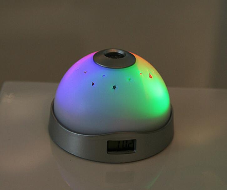 Colorful Dream Projection Clock Shiny LED Moon Star Projector Nightlight Alarm Clock Box Packing