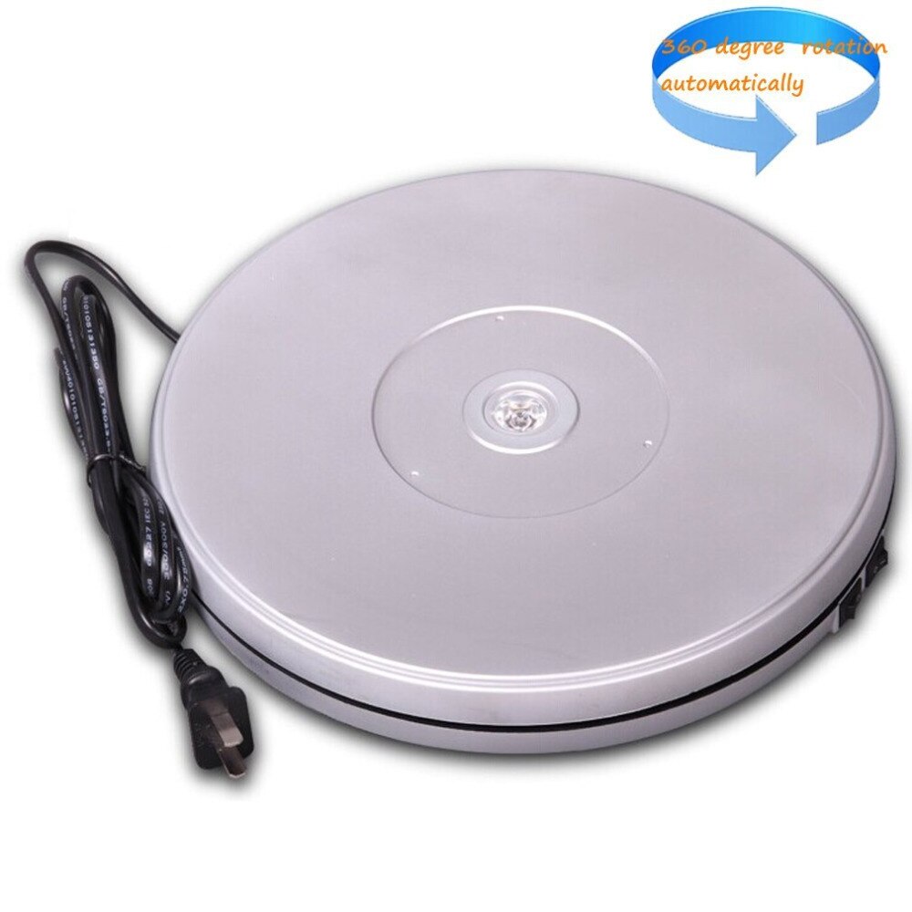 110V 10 Inches Black Led Light electric Rotating Turntable Display Stand (1pc Super Brightness White Led in the Middle Light Up)