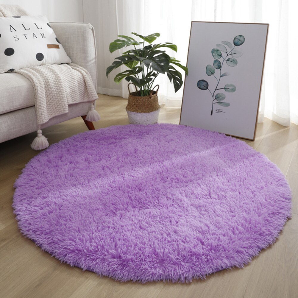 Petit tapis rond antidérapant, coloré, 40/60/80cm, pour salon et chambre à coucher, impression de teinture par nouage, décoration de la maison, hiver