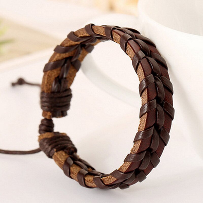 Gute Preis! Frauen Männer Armbänder Reine Hand Weben Leder Armband Einstellbar Armband Männer Schmuck