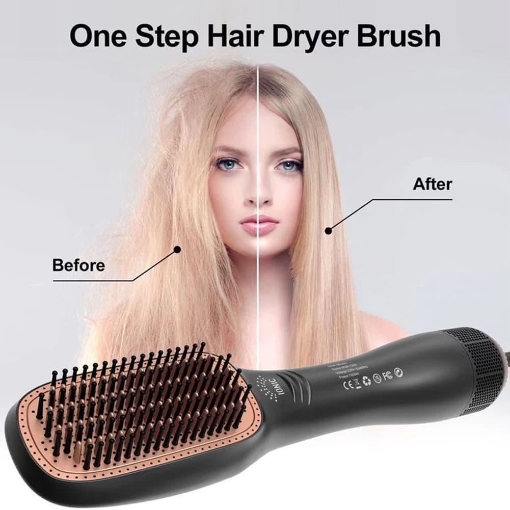 Air Brush Hair Dryer Brush 3 in 1 Volumizing Curling Straightening Brush Ionic Styling Tool for Women