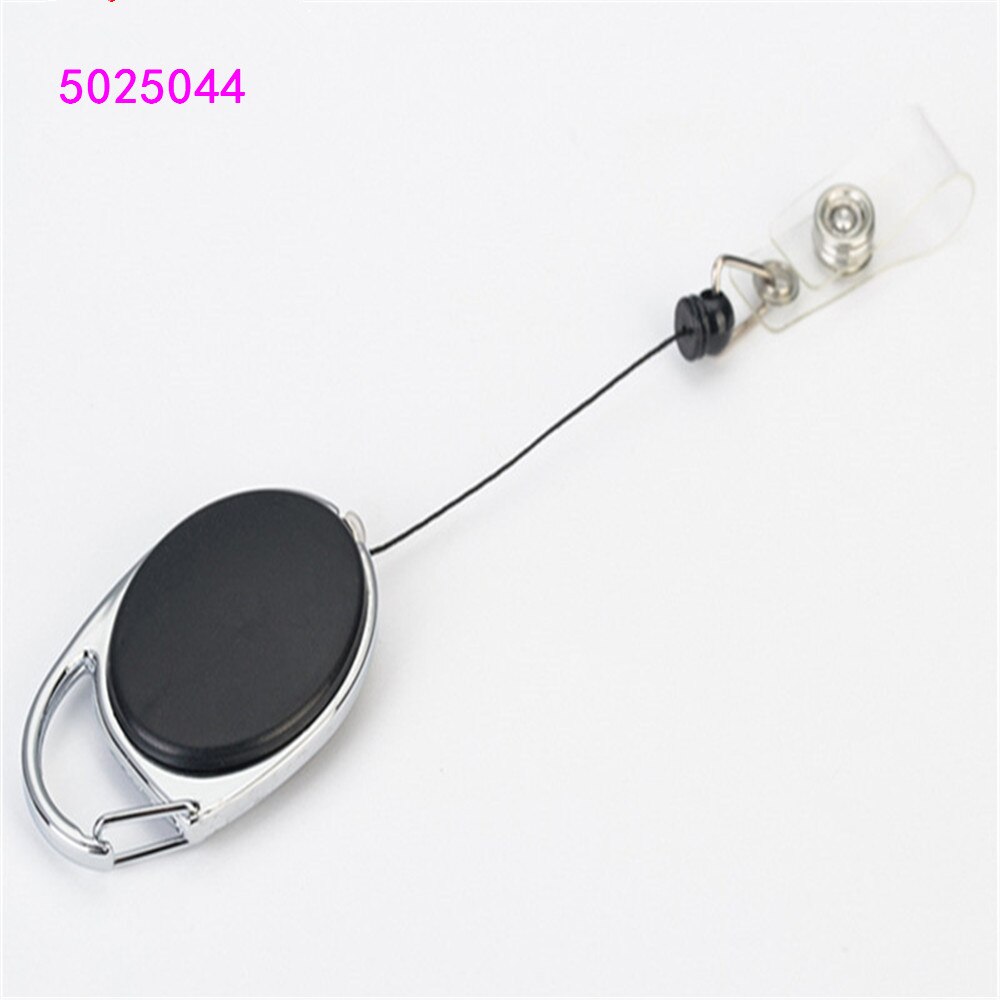 Retractable Pull Badge Reel Zinc Alloy Plastic ID Lanyard Name Tag Card Badge Holder Reels Key Ring Chain Clips